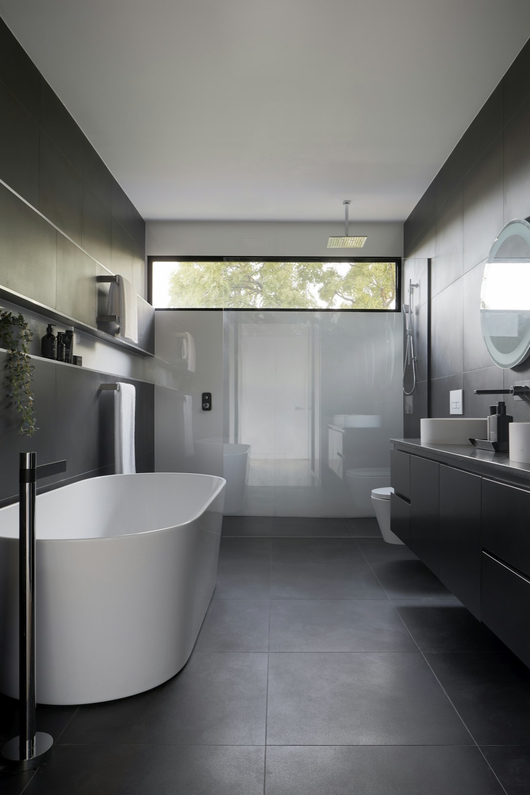 Bathroom with freestanding tub