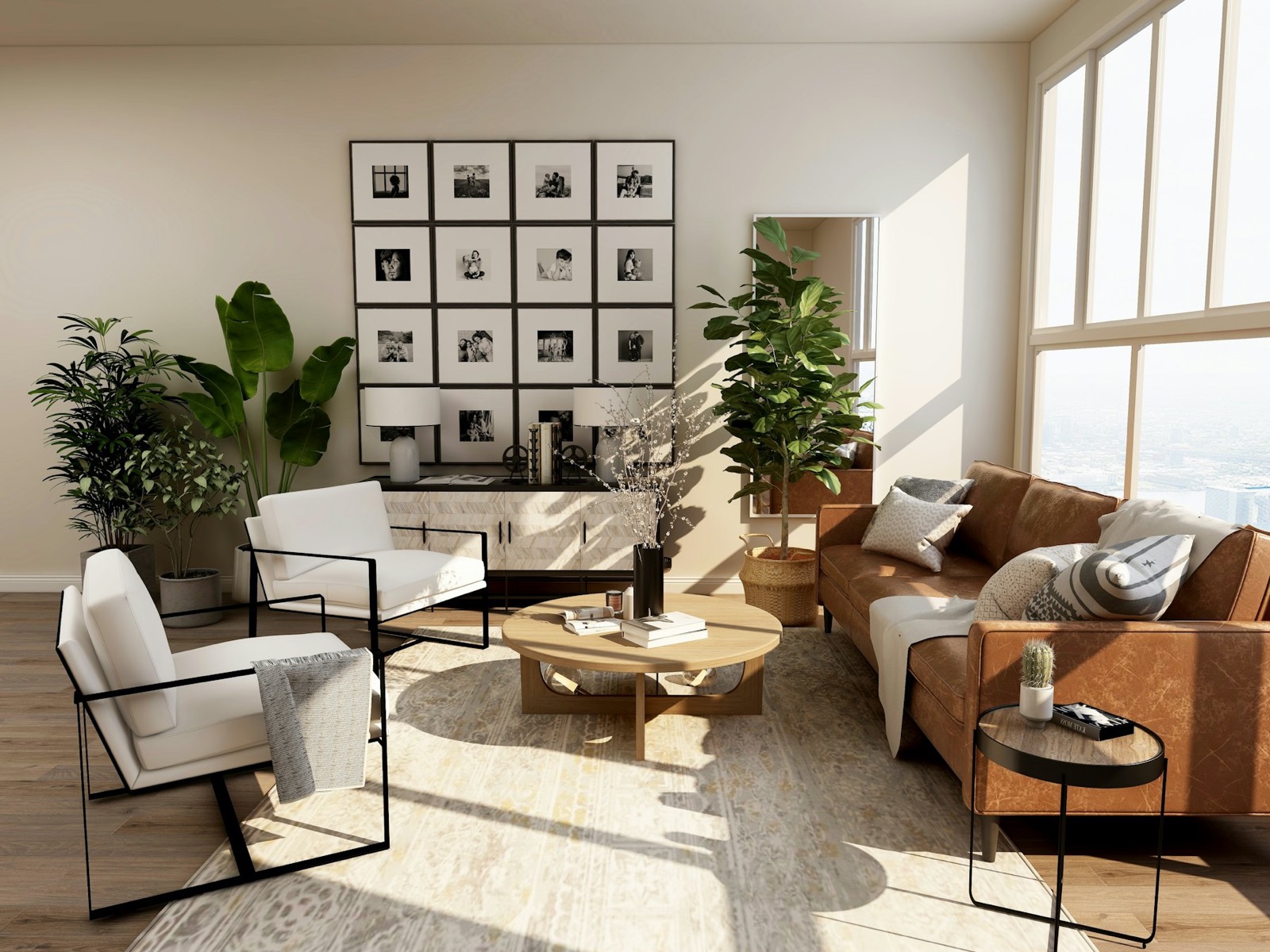 Lounge with framed photography